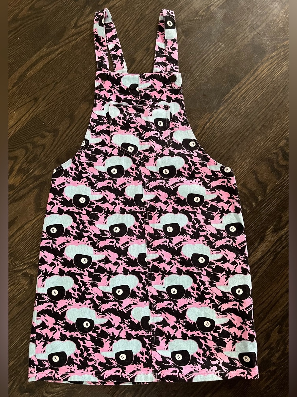Twik x Hayley Elsaesser 8 Ball Cowboy 100% Organic Cotton Overall Dress Size XS